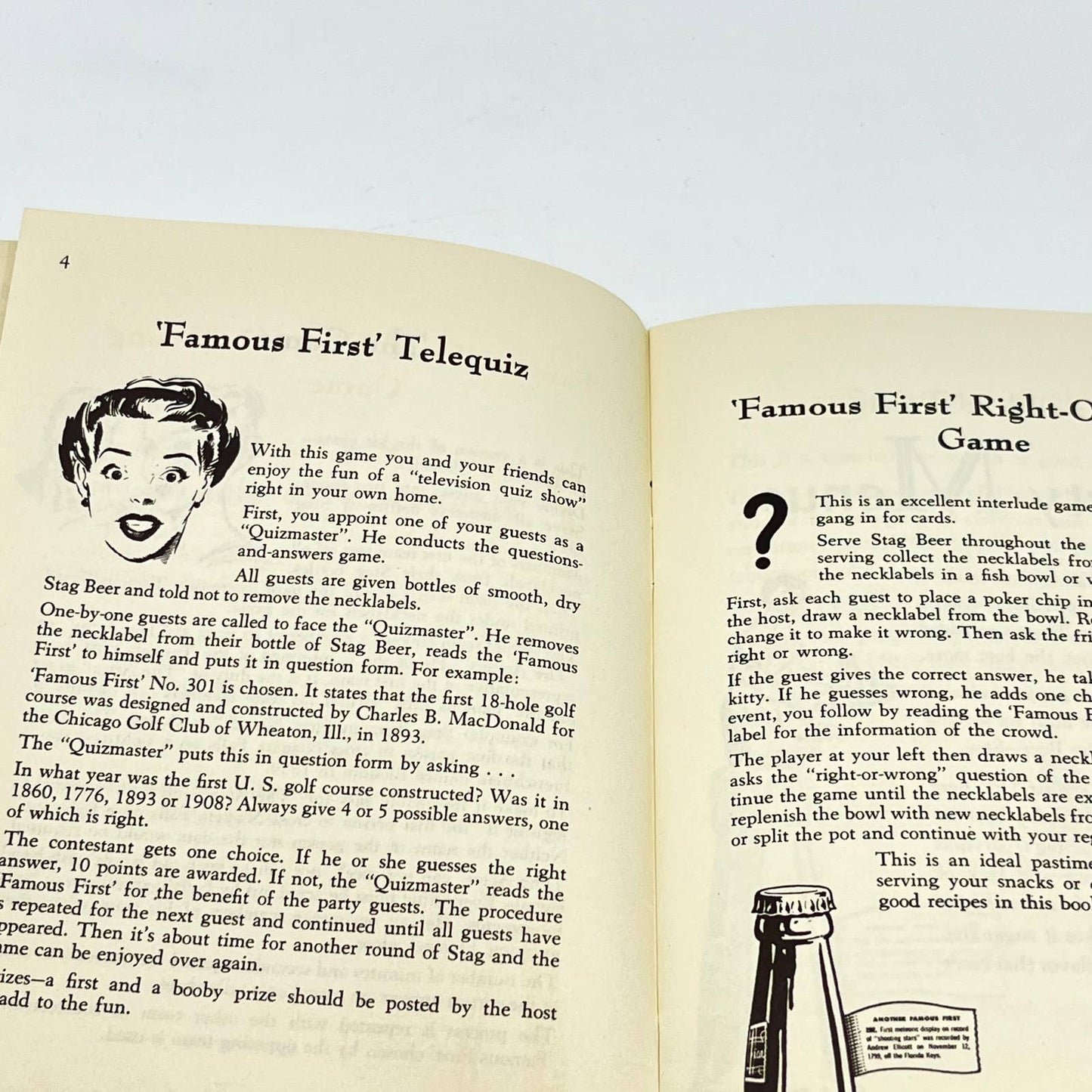 1950s Stag Beer - Famous First Party Idea Booklet TF7