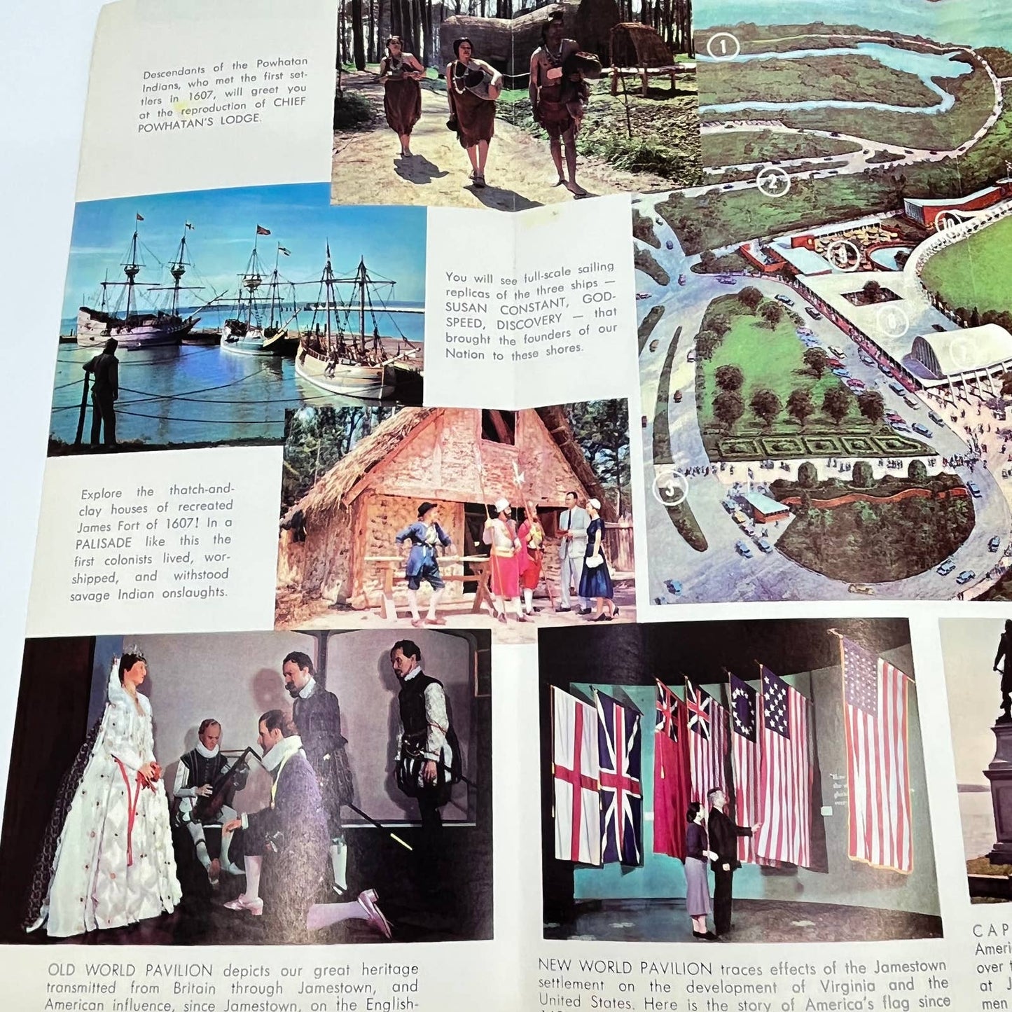 1950s Festival Park and Jamestown Virginia Tourist Brochure and Map AB2