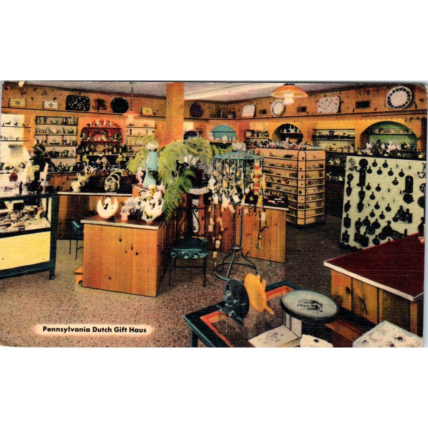 Vintage Postcard Pennsylvania Dutch Gift Haus Hamburg PA TD9-P1
