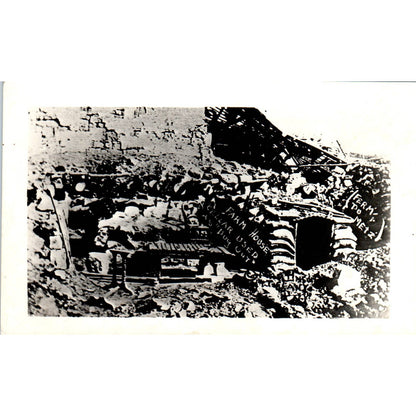 WWI Farm House Cellar Used as Dug Out  - Original RPPC Postcard TJ7-RP1
