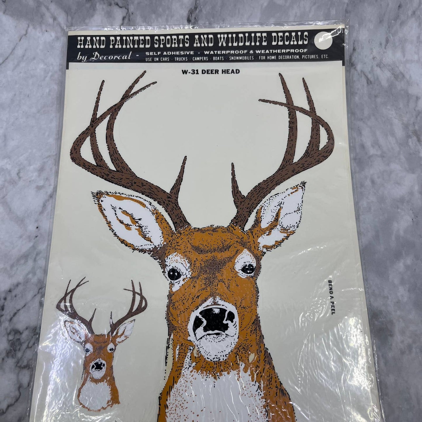 1986 NEW NOS Decorcal Sports & Wildlife Decal W-31 Deer Head Buck Hunting FL5