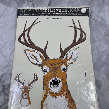 1986 NEW NOS Decorcal Sports & Wildlife Decal W-31 Deer Head Buck Hunting FL5
