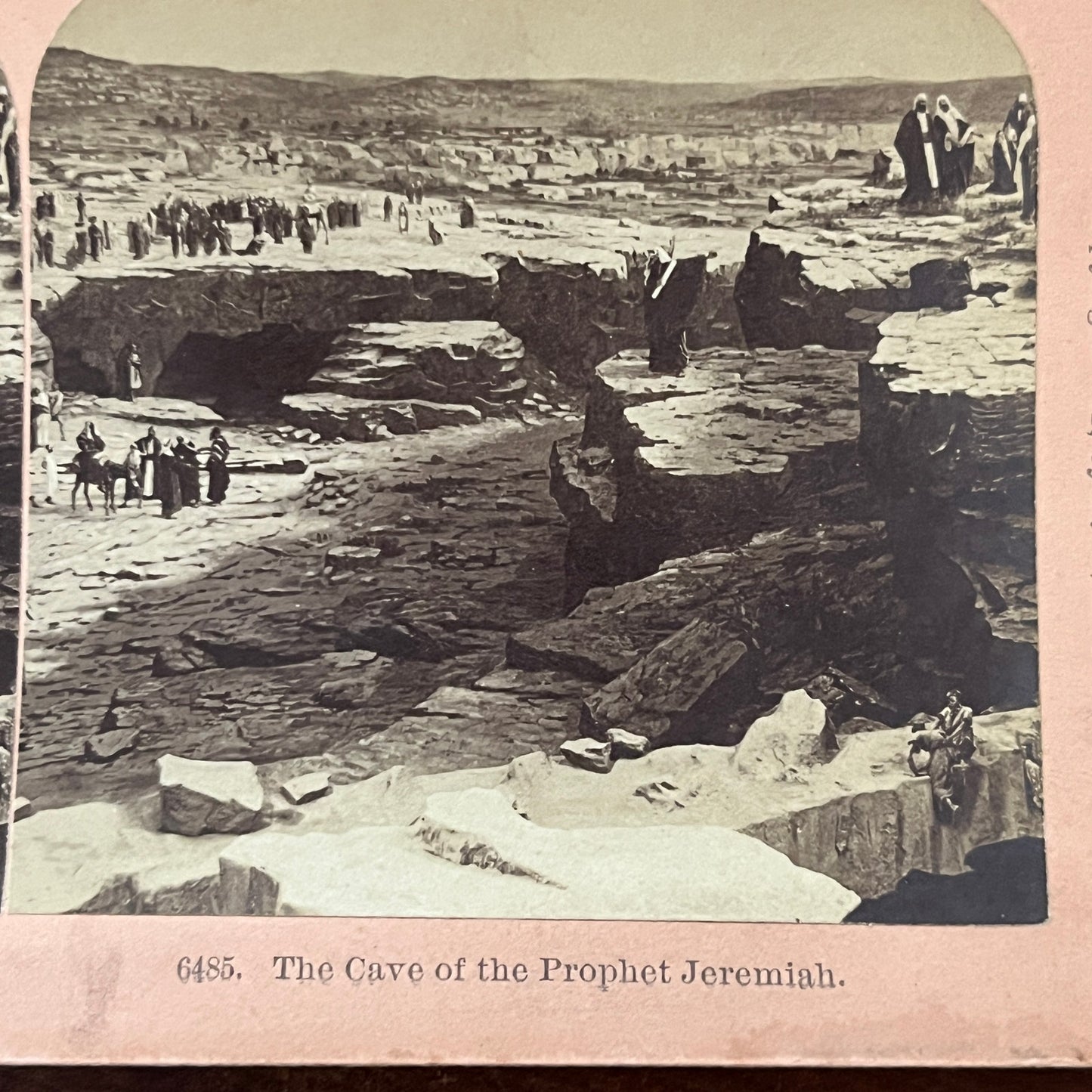 The Cave of the Prophet Jeremiah Antique Stereoview Card H2-5