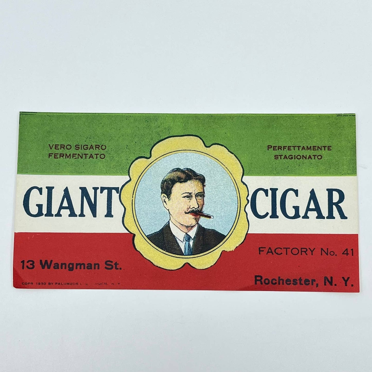 Vintage Giant Cigar Rochester NY - Cigar Box Label Embossed AA8