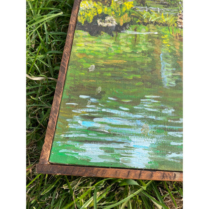 Original Framed Hand Painted Portrait Painting of Mabry Mill Virginia OOAK