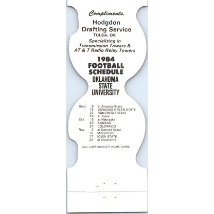 1984 OSU Oklahoma State Helmet Football Schedule Matchbook Cover SA1-M4