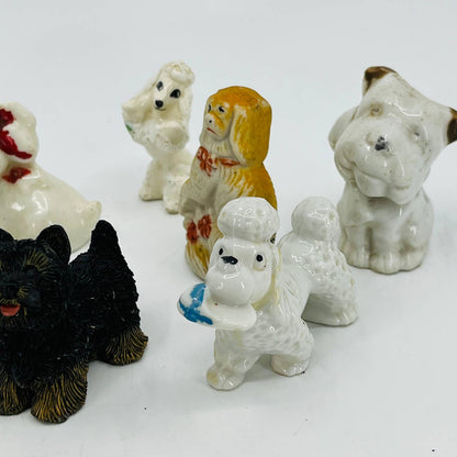 HUGE Lot of 11 Mini Dog Figurines Porcelain Ceramic 1 - 3” TC5