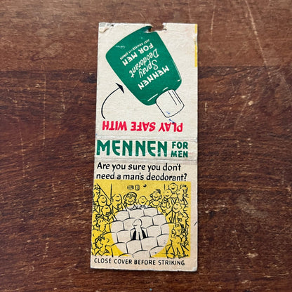 Mennen Men's Deodorant Advertising Matchbook Cover SB3-M1