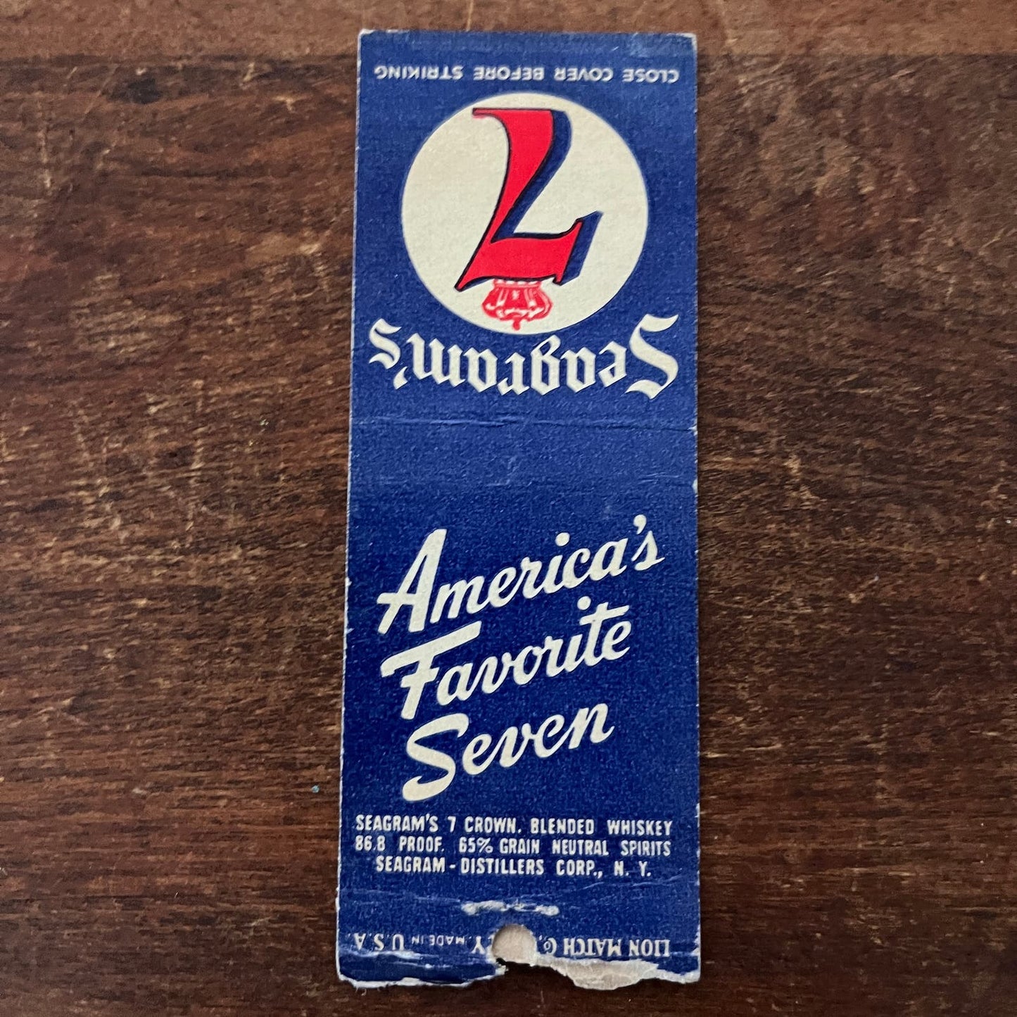 Seagram's 7 Advertising Matchbook Cover SB3-M1