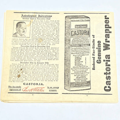 1917 Babyology Booklet Fletcher’s Castoria Baby Castor Oil Promo AC3