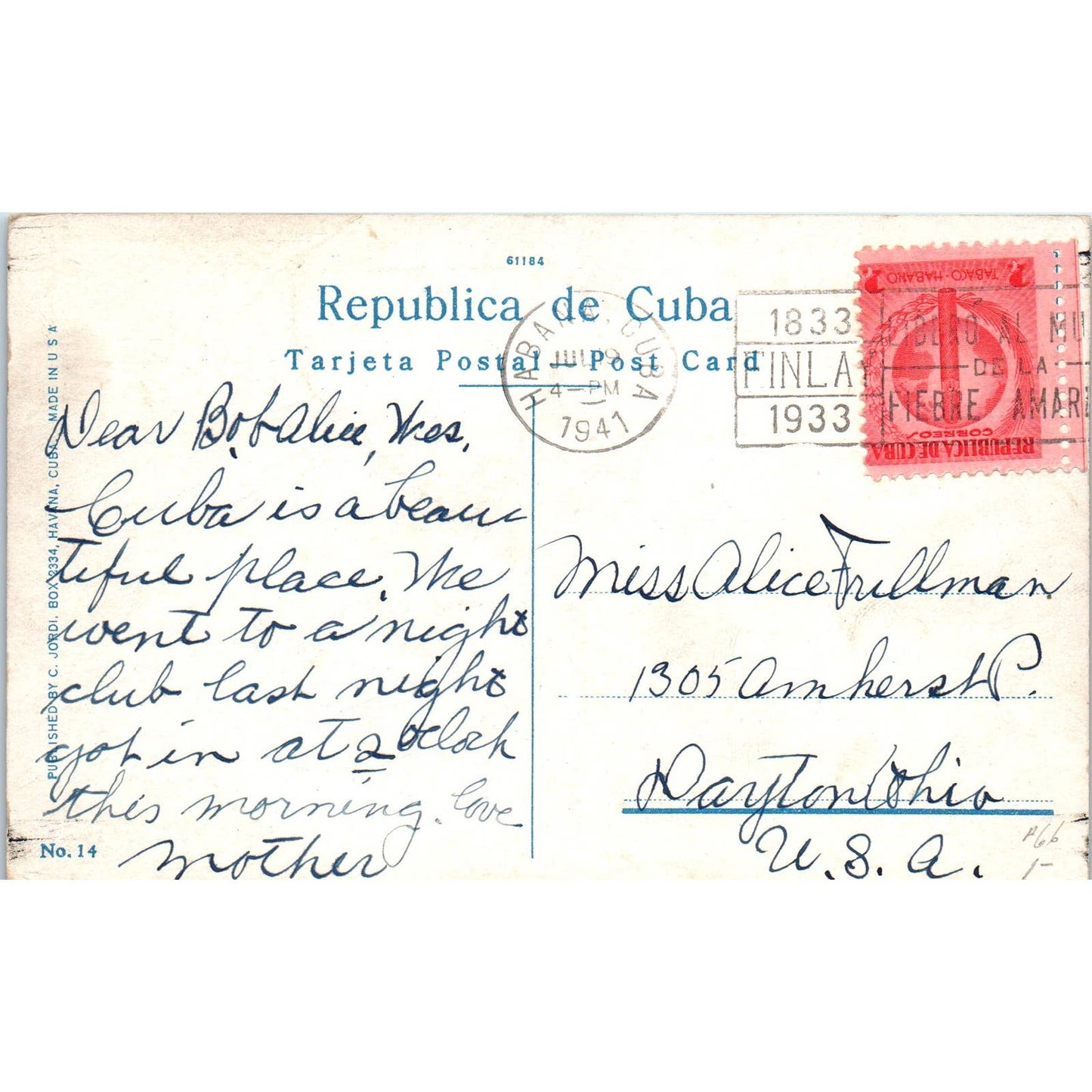 Old Cannons at Cabana Havana Cuba 1941 Original Postcard TK1-25