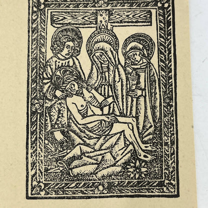 Original 1892 Ludwig Rosenthal Engraving Christ on the Cross Roman Missals AC8