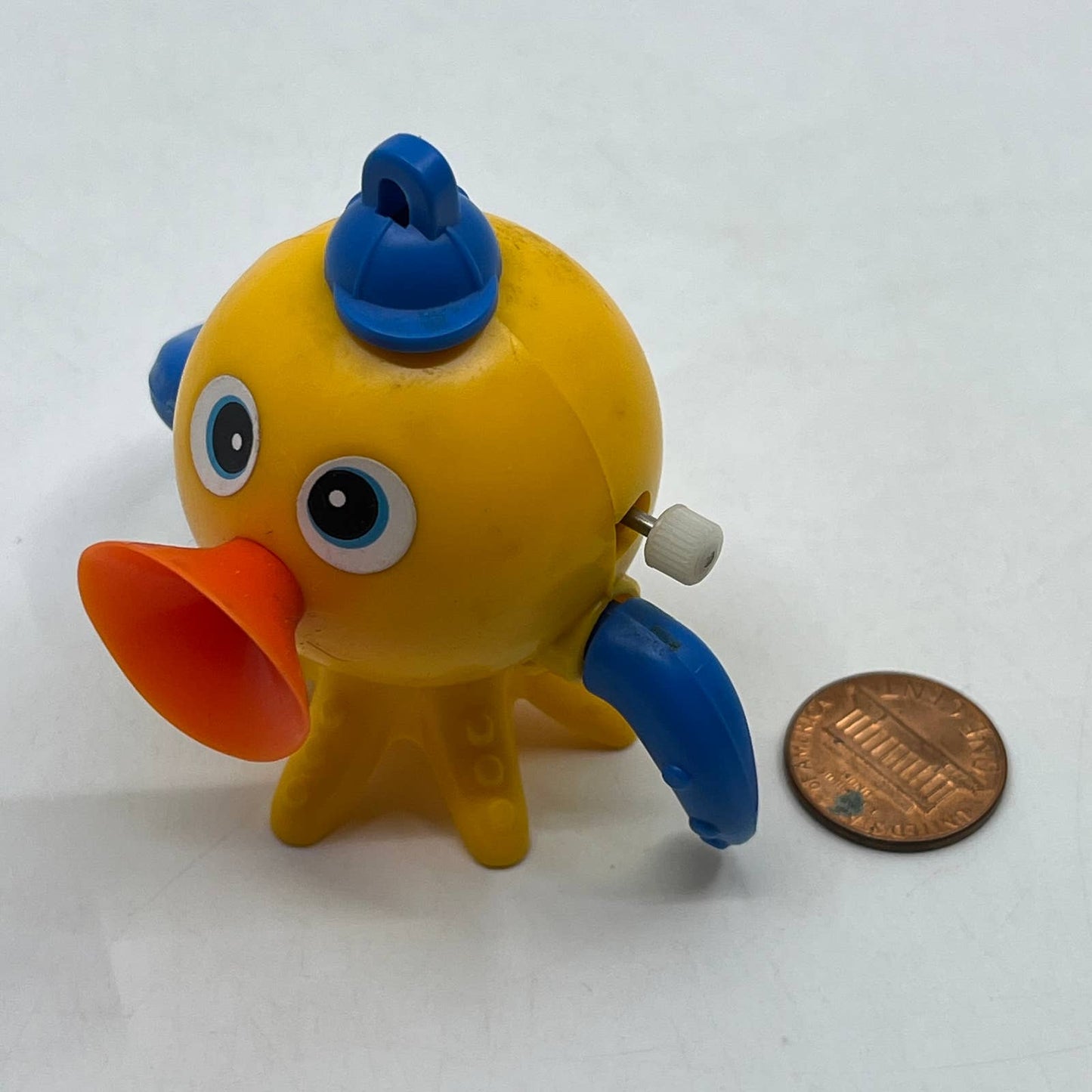 Tomy Wind Up Toy Octopus Pocket Pal Squid Suction Cup Blue Yellow WORKS TH7