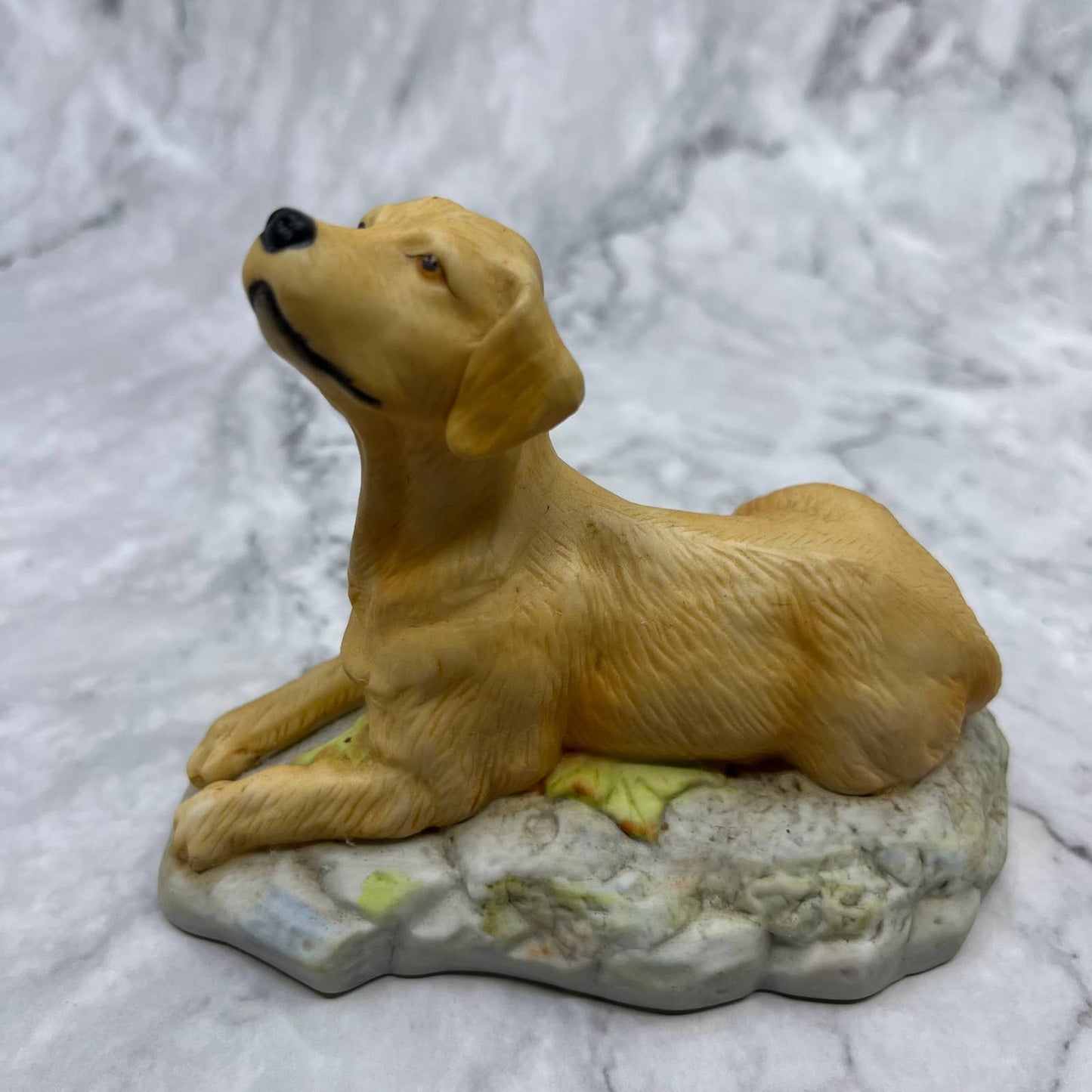 Vintage Hand Painted Ceramic Golden Retriever Dog Figurine 5.5x4" TA1