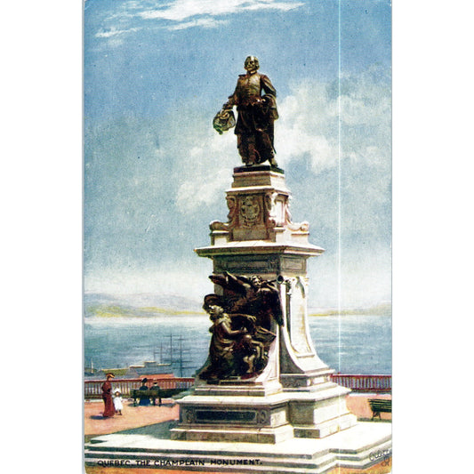 Quebec - The Champlain Monument Raphael Tuck Oilette Original Postcard P3-2