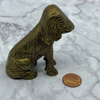 Vintage Action Solid Brass Golden Retriever Dog Figurine Paperweight 3” TE2