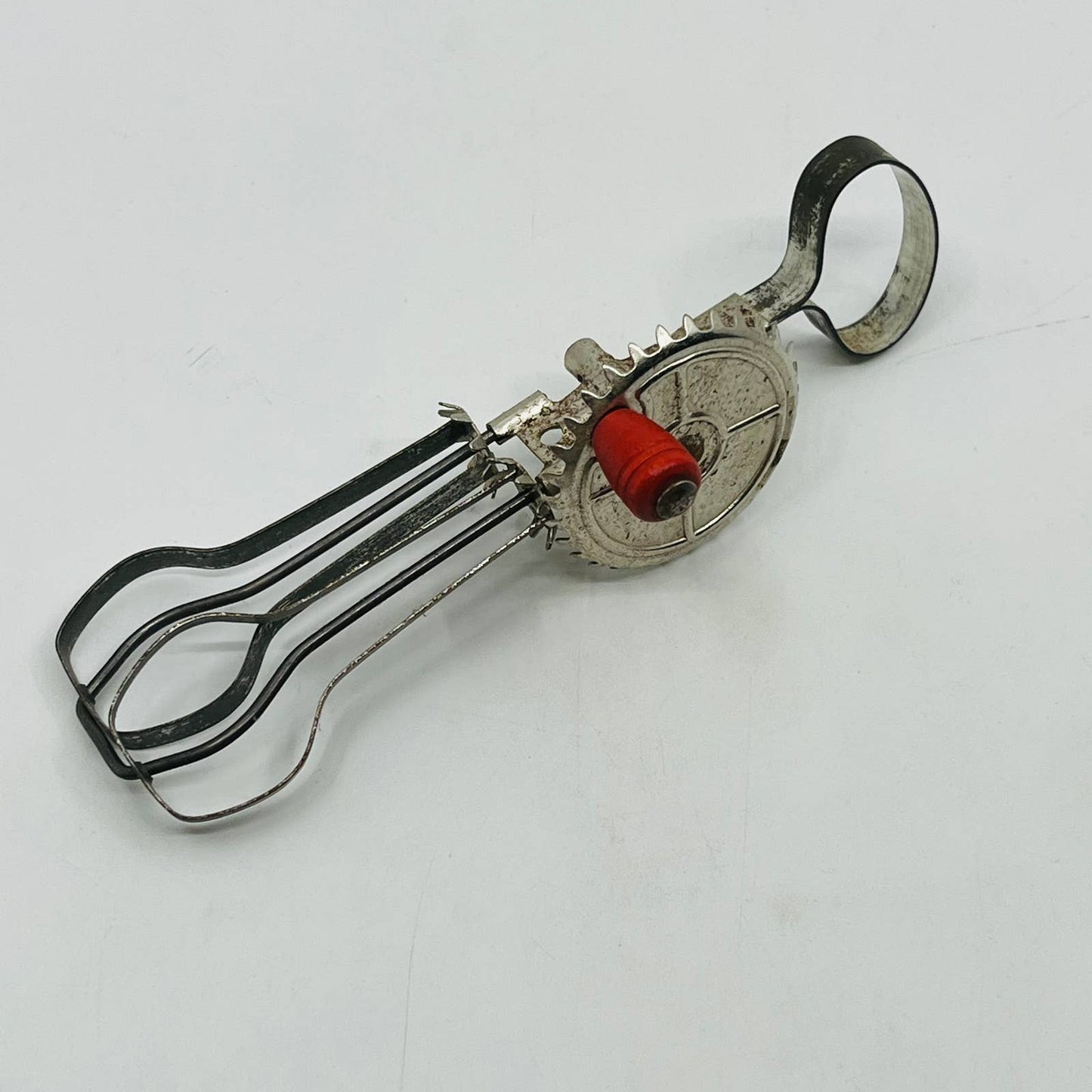 Vintage Toy Betty Taplin Egg Beater USA Mixer WORKS Red Wood Handle 5.5” TB6-2