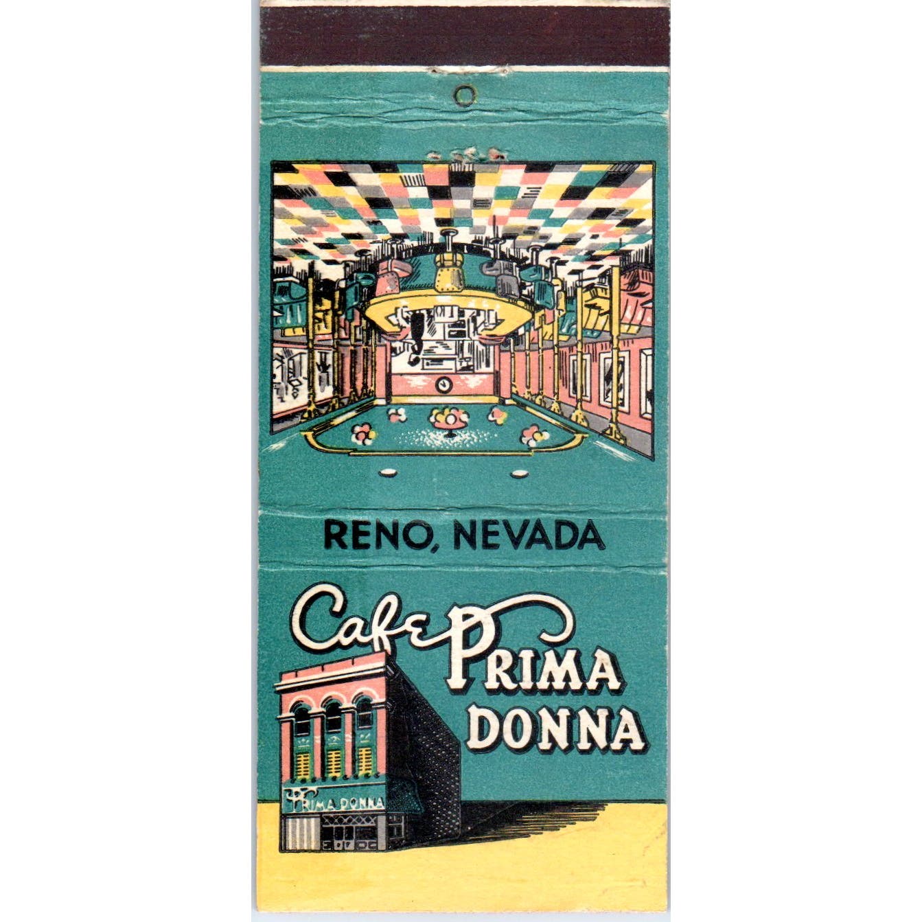 Cafe Prima Donna Reno NV Advertising Matchbook Cover SB3-M7