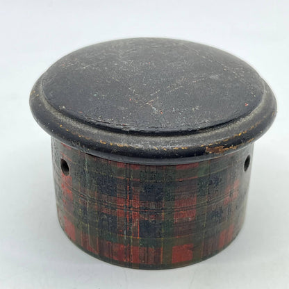 Antique Plaid Tartan Clark's O.N.T. ANTIQUE WOODEN THREAD BOX TD2