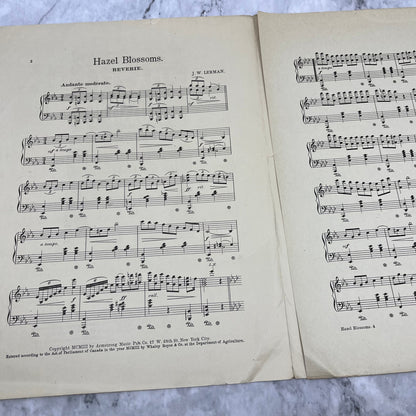 1903 Sheet Music - Hazel Blossoms A Reverie by J.W. Lermam V42-4