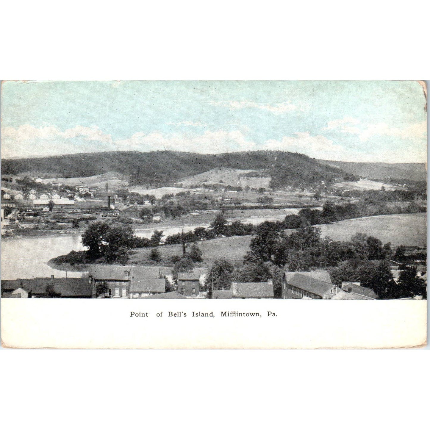 Antique Postcard Point of Bell's Island, Mifflintown PA TD8-P2