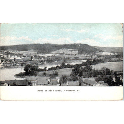 Antique Postcard Point of Bell's Island, Mifflintown PA TD8-P2