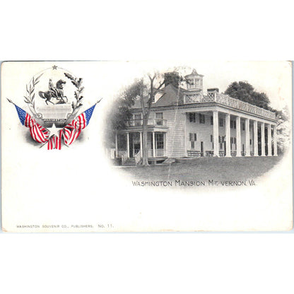 Washington Mansion Mt. Vernon c1905 - Original Postcard TJ9-P1