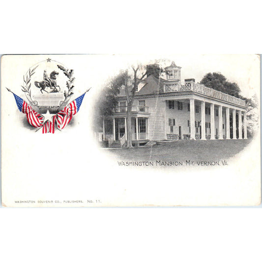 Washington Mansion Mt. Vernon c1905 - Original Postcard TJ9-P1
