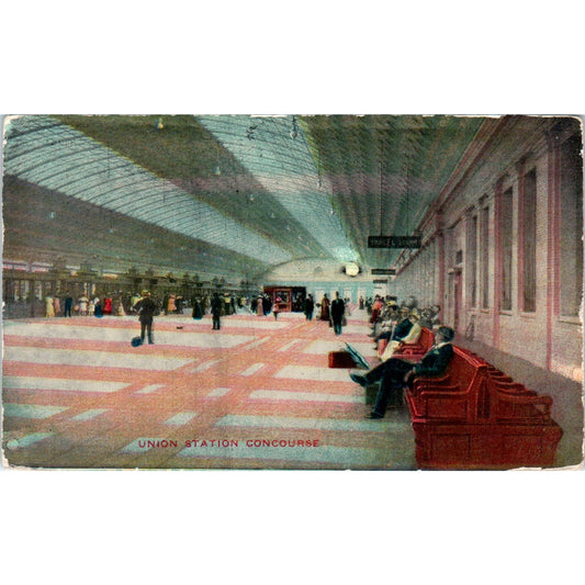 Union Station Concourse 1911 Washington D.C. Original Postcard TK1-P2