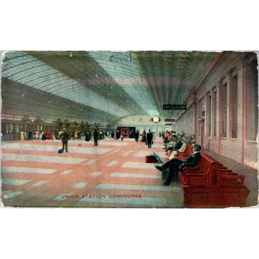 Union Station Concourse 1911 Washington D.C. Original Postcard P1-16