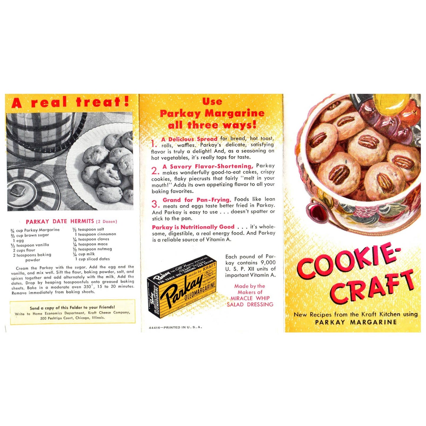 1950s Cookie-Craft Kraft Recipe Booklet Using Parkay Margarine SE4