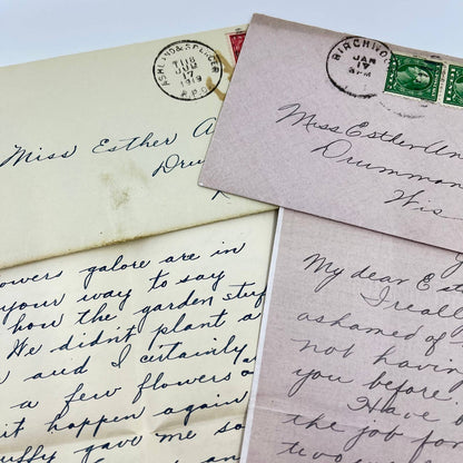 1918-19 Handwritten Letters & Envelopes Drummond WI Esther Anderson AB2