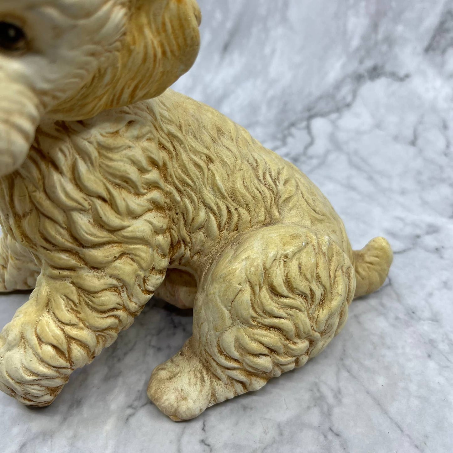 Royal Crown Vintage 1950's Ceramic Golden Poodle Dog Figurine 7" Kitsch TJ2