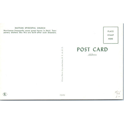 Haitian Episcopal Church Temporary Shelter Original Postcard TK1-P13