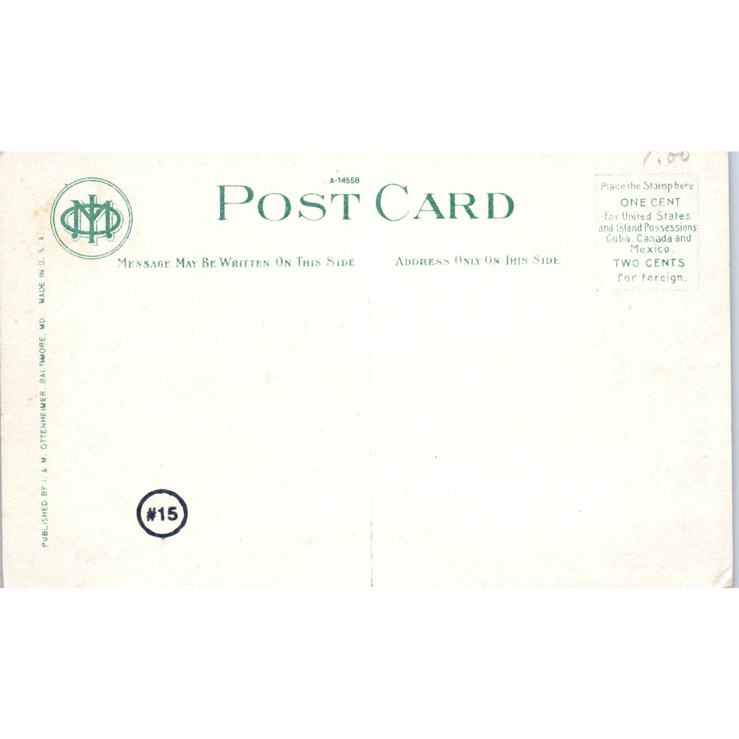 Druid Hill Park Mansion House Baltimore MD Original Postcard TK1-27