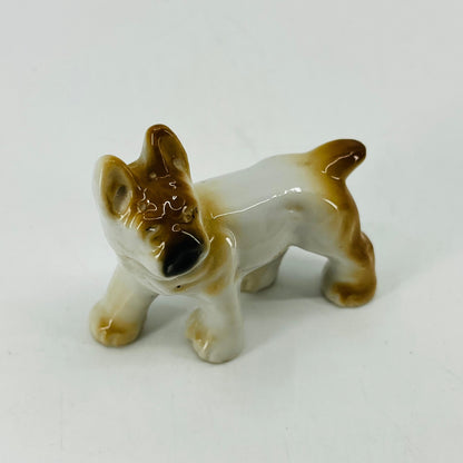 Vintage Brown & White Boxer Dog Hand Painted Porcelain 2.5” SB2