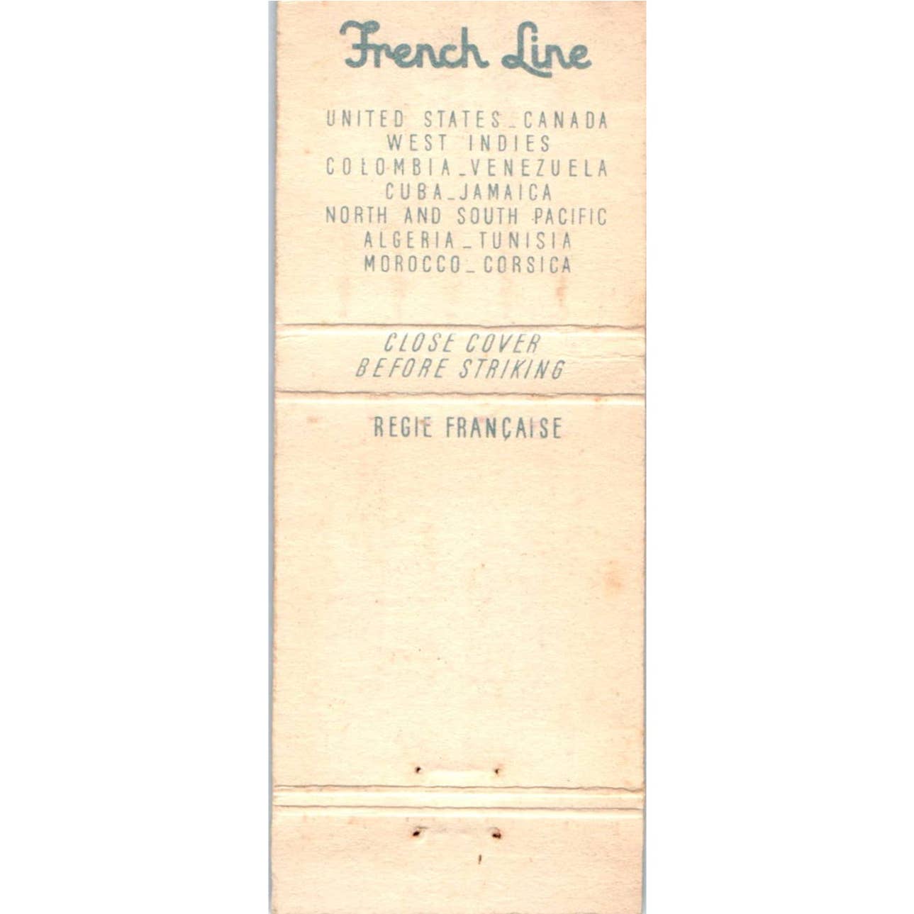 French Line - Ile De France Advertising Matchbook Cover SA1-M10