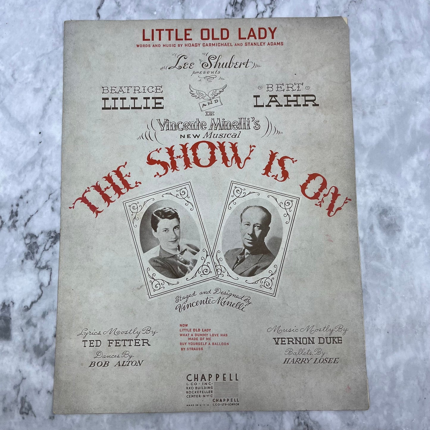 1936 Sheet Music Little Old Lady The Show is On Vincent Minelli Musical V39-3