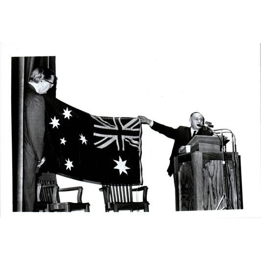 Australian Ambassador Waller Presents Flag to Pres. Ward 1966 Photo 5x7 TK1-P4