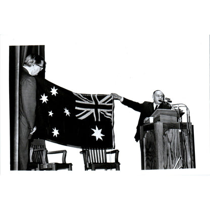 Australian Ambassador Waller Presents Flag to Pres. Ward 1966 Photo 5x7 B10