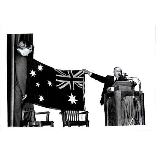 Australian Ambassador Waller Presents Flag to Pres. Ward 1966 Photo 5x7 B10
