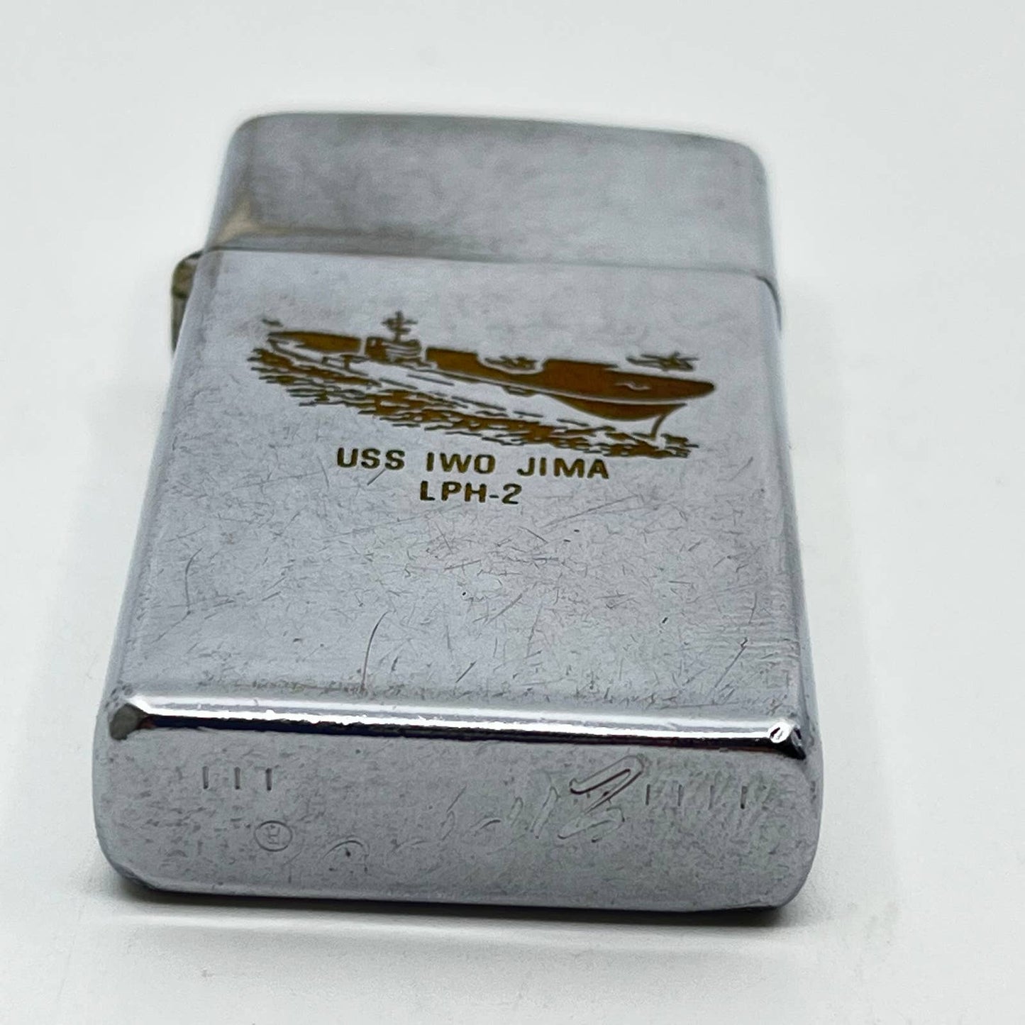 1960s WORKING Slim Zippo U.S.S. IWO JIMA LPH-2 SC6