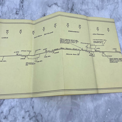 1954 Northern Central Parkton MD To York PA Railroad Track & Signal Layout EA4