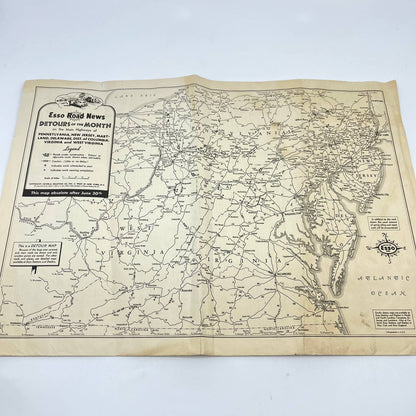 1936 ESSO Road News Newsletter and Map Esso Tours and Detours D8