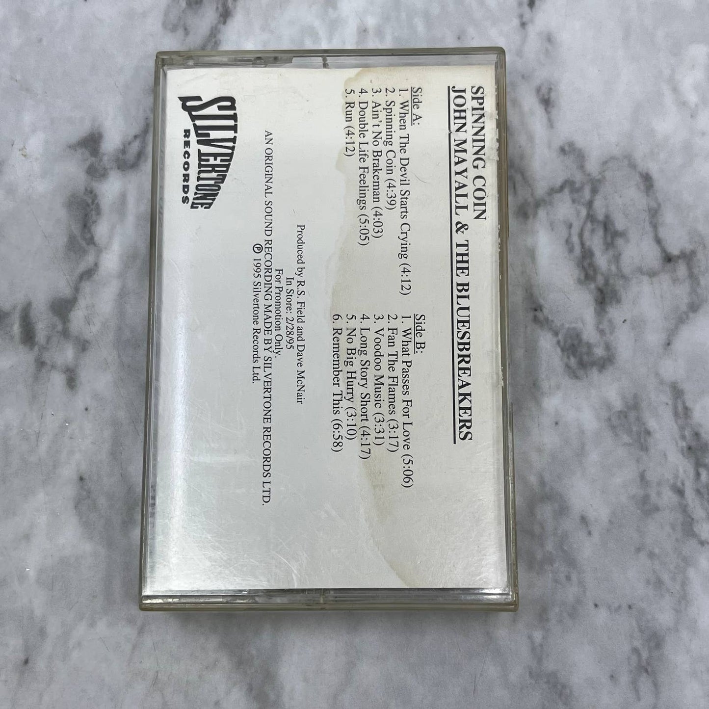 John Mayall and the Bluesbreakers - Spinning Coin PROMO Cassette Tape TJ6-85