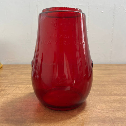 Vintage 1910s Ruby Red Glass Dietz Fitzall Loc-Nob NY USA Replacement Globe TA9