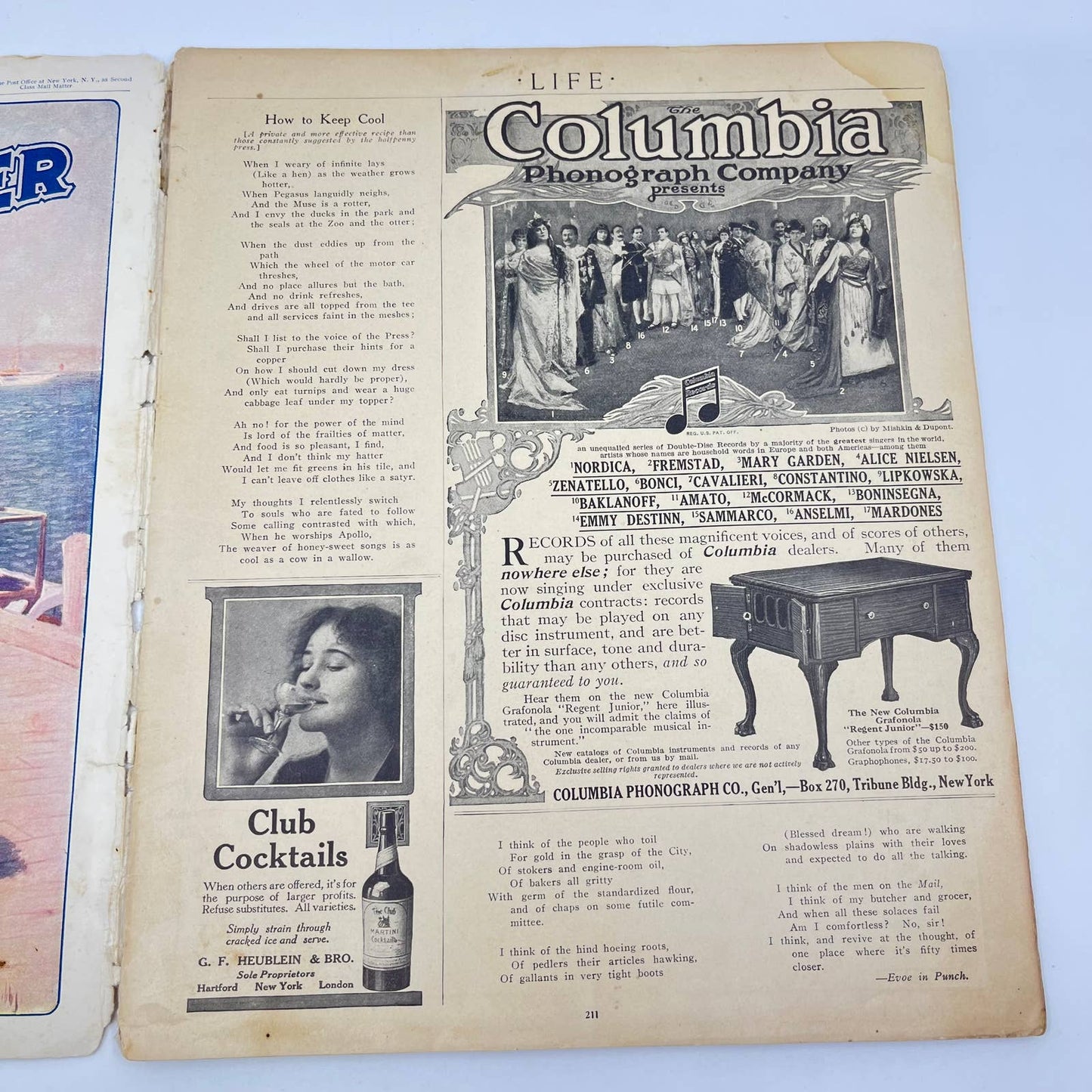 Life Magazine – August 10, 1911 (# 1502) – Rea Irvin – Deep Sea Number TF7