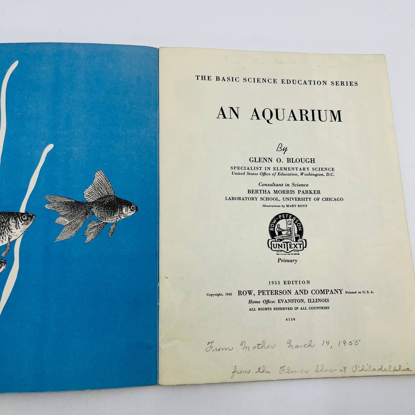 1953 An Aquarium Glenn O. Bough Basic Science Education Series Book BA1