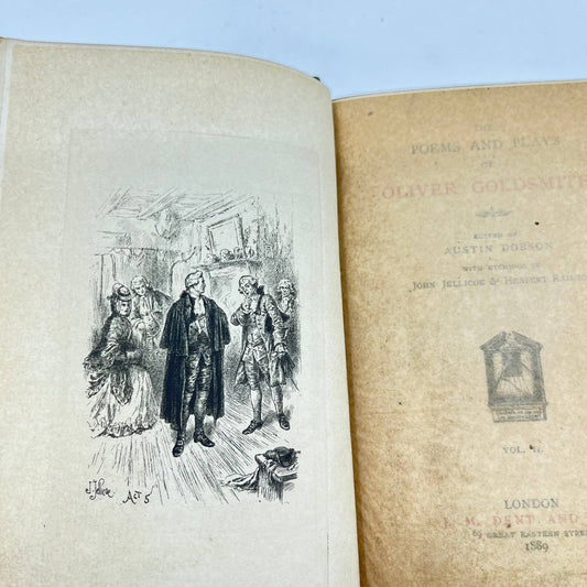 1889 Poems and Plays Oliver Goldsmith Vol. II Limited Edition Hardcover TF2