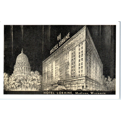Hotel Loraine Madison Wisconsin Walter Schroeder Original Postcard TJ9-P3